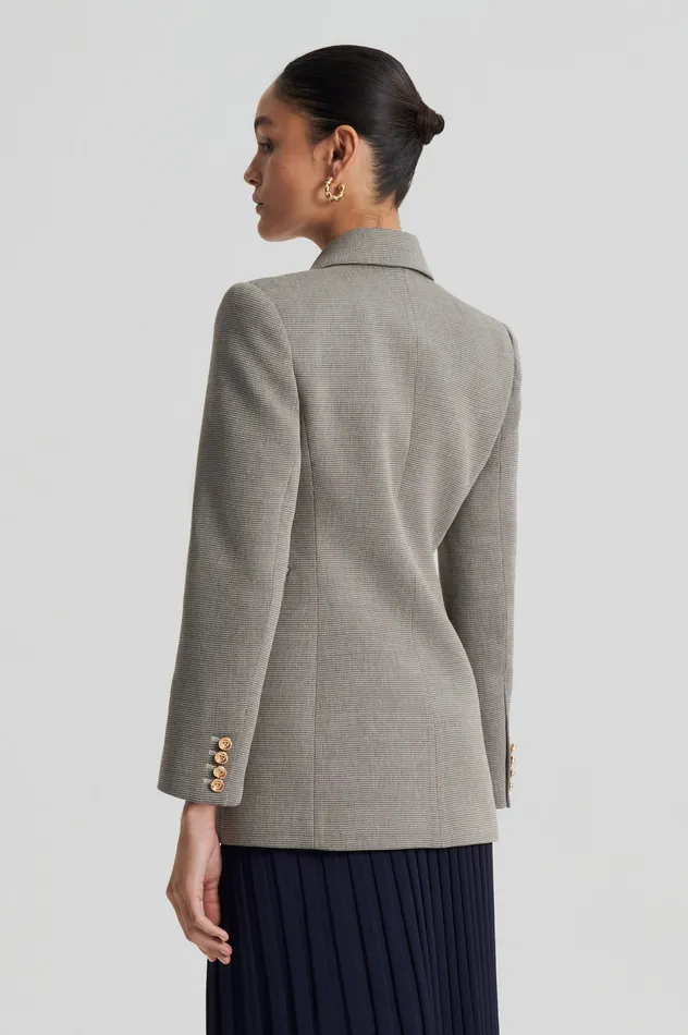 Jackets TAILORED TWO BUTTON JACKET ECRUBLACK Scanlan Theodore Women Jackets TAILORED TWO BUTTON JACKET ECRUBLACK Scanlan Theodore Women