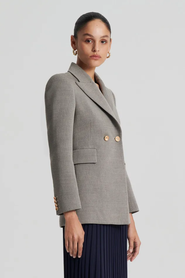 Jackets TAILORED TWO BUTTON JACKET ECRUBLACK Scanlan Theodore Women Jackets TAILORED TWO BUTTON JACKET ECRUBLACK Scanlan Theodore Women