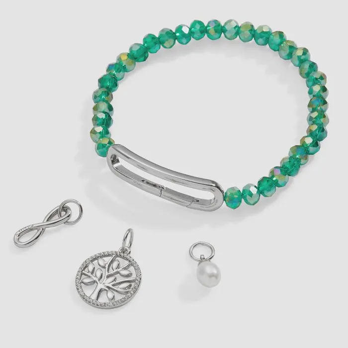 Jewelry Sets Women Alex And Ani Family Mix Match Charm Stretch Bracelet Silver