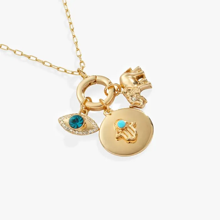 Jewelry Sets Women Alex And Ani Protection Mix Match Charm Necklace Gold