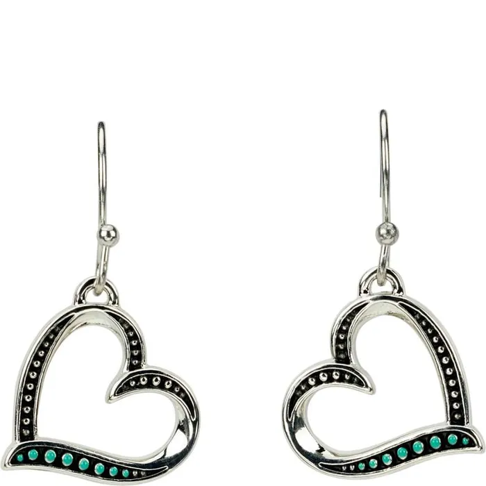 Jewelry Women Justin Boots Justin Heart Earrings Silver 040grey041