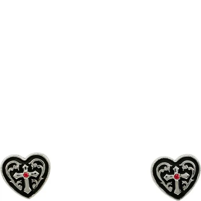 Jewelry Women Justin Boots Justin Silver Cross Earrings Silver 040grey041
