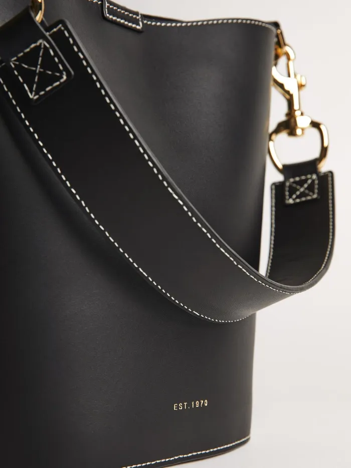 Jigsaw Bags and Clutches Women Kenton Bucket Bag Veg Leather Black