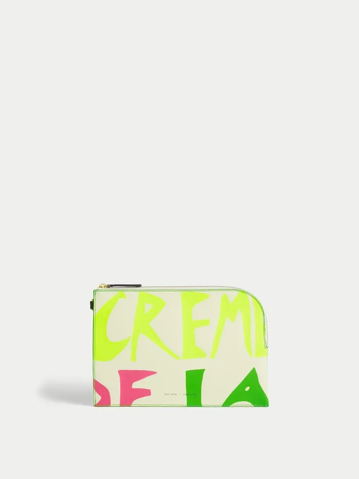 Jigsaw Bags and Clutches Women Sophia Xl Creme Leather Pouch Multi