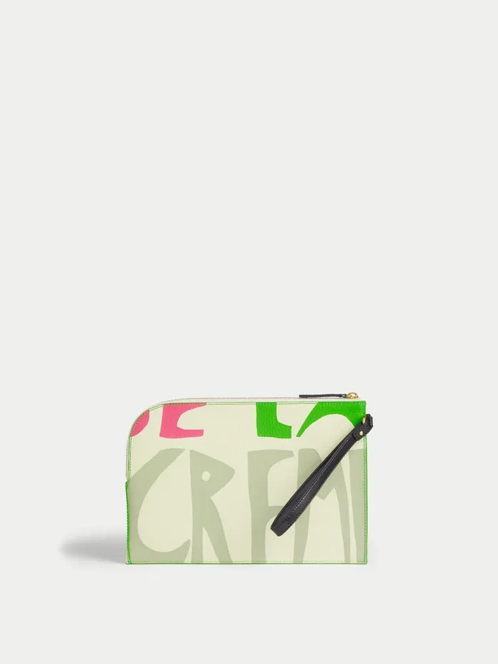 Jigsaw Bags and Clutches Women Sophia Xl Creme Leather Pouch Multi
