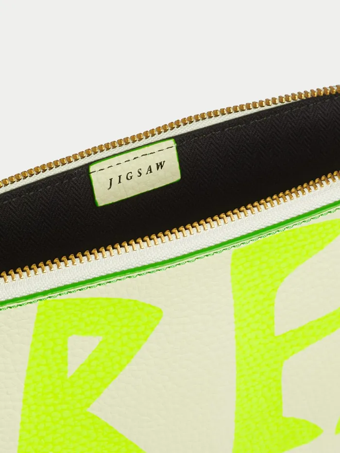 Jigsaw Bags and Clutches Women Sophia Xl Creme Leather Pouch Multi