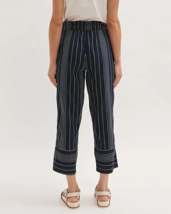 Jigsaw Beachwear Women Lara Stripe Trousers Blue