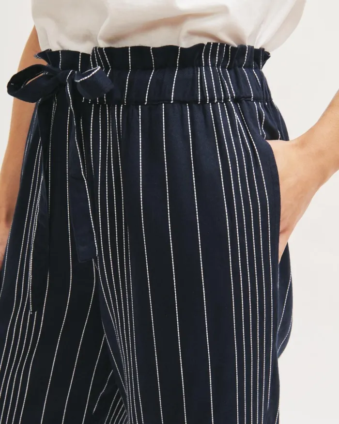 Jigsaw Beachwear Women Lara Stripe Trousers Blue