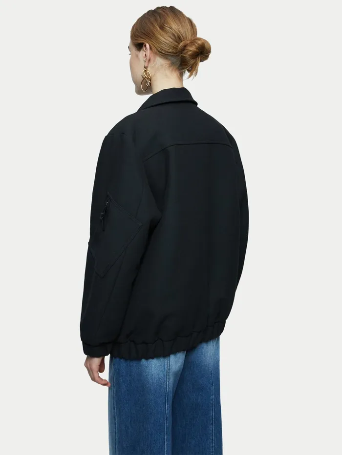 Jigsaw Coats Women Zephyr Bomber Jacket Black