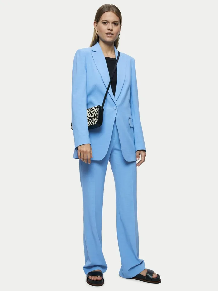 Jigsaw Jackets Women Crosshatch Knox Blazer Blue