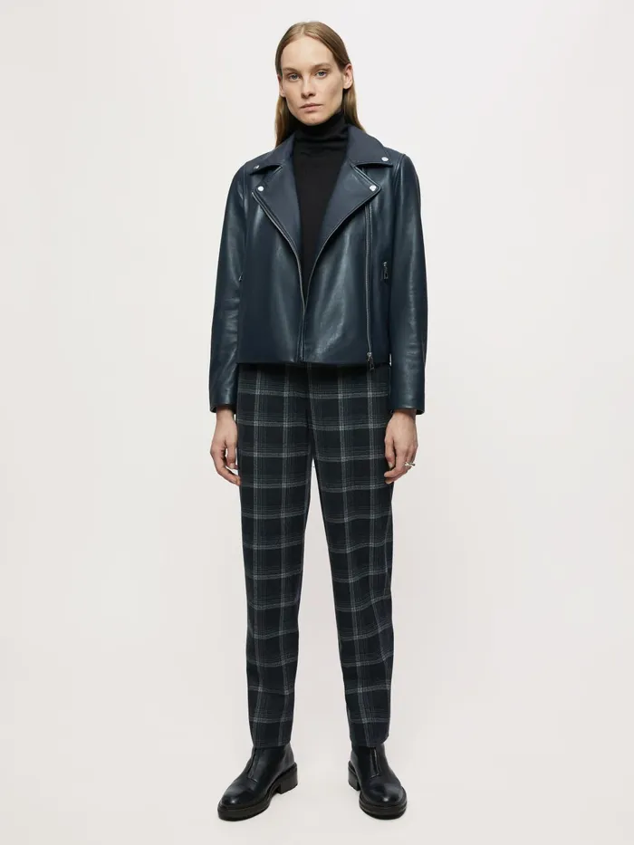 Jigsaw Jackets Women Quinn Leather Biker Blue