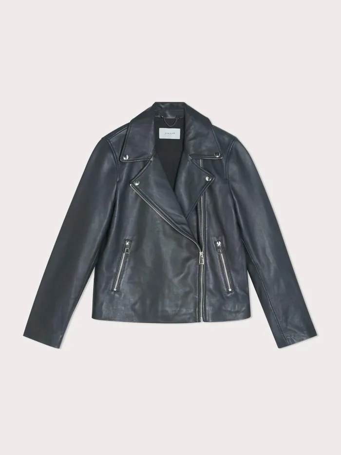 Jigsaw Jackets Women Quinn Leather Biker Blue