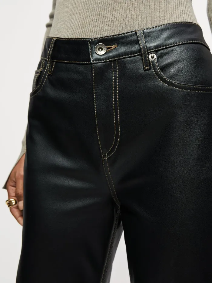Jigsaw Jeans Women Lea Leather Jean Black