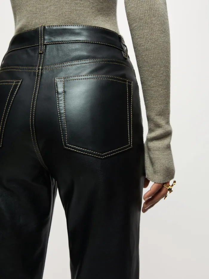 Jigsaw Jeans Women Lea Leather Jean Black