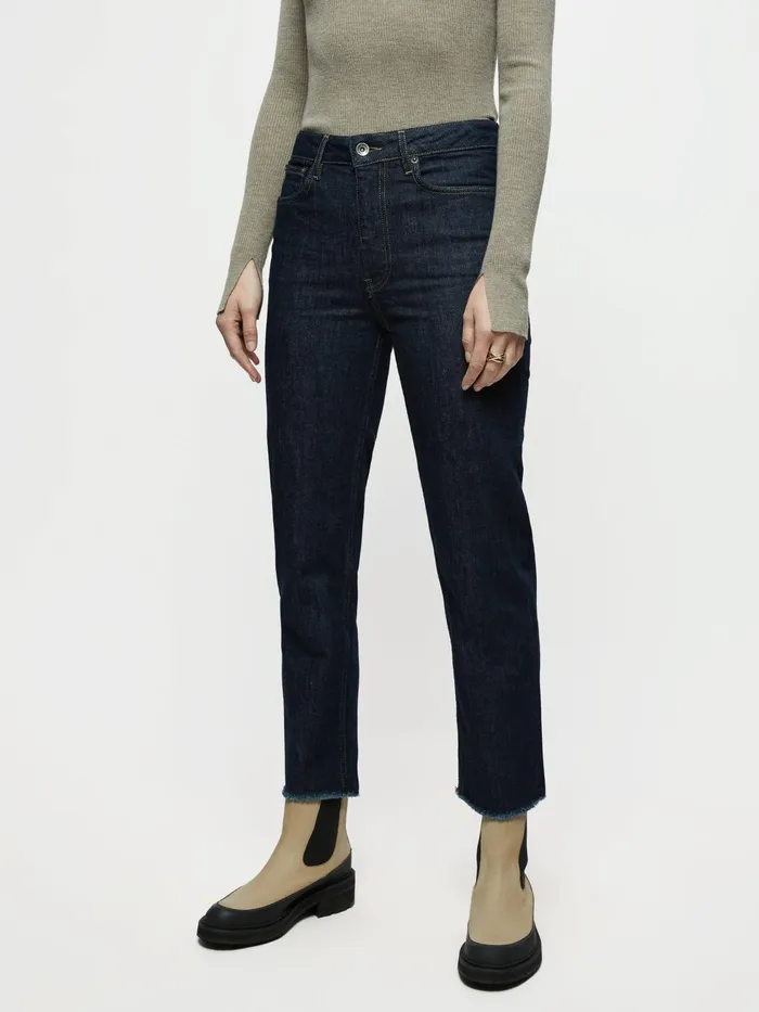 Jigsaw Jeans Women Lea Straight Leg Crop Jean Blue