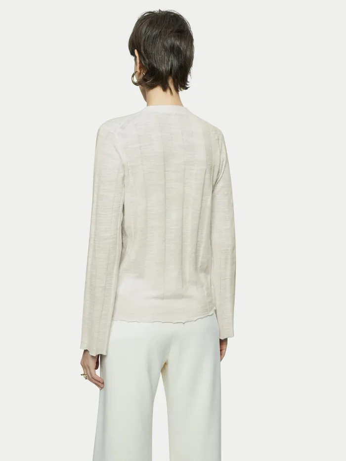 Jigsaw Knitwear and Cashmere Women Linen Cotton V Neck Cardigan Cream