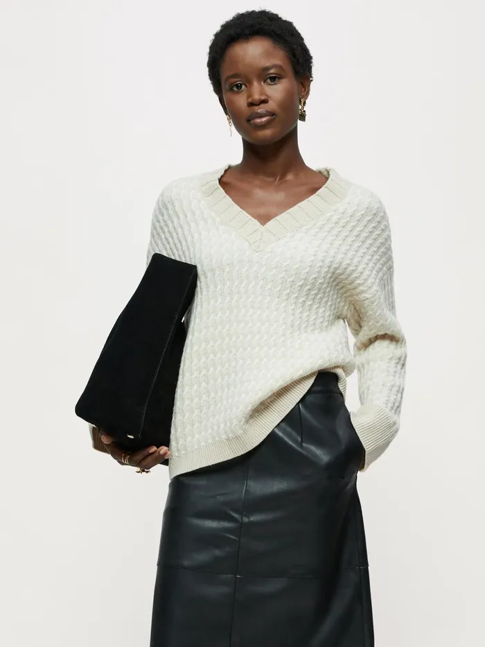 Jigsaw Knitwear and Cashmere Women Merino Cable Plait Jumper Cream