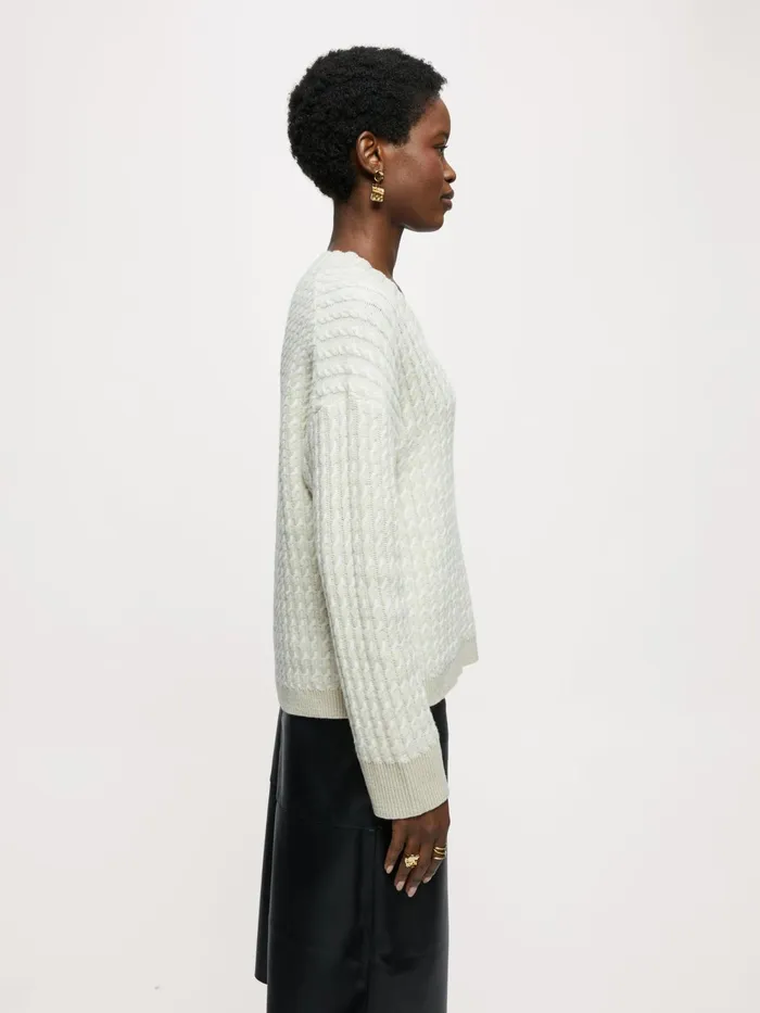 Jigsaw Knitwear and Cashmere Women Merino Cable Plait Jumper Cream