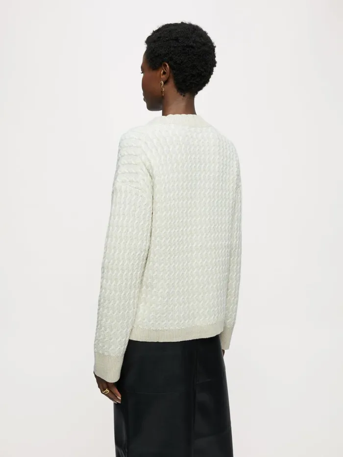 Jigsaw Knitwear and Cashmere Women Merino Cable Plait Jumper Cream