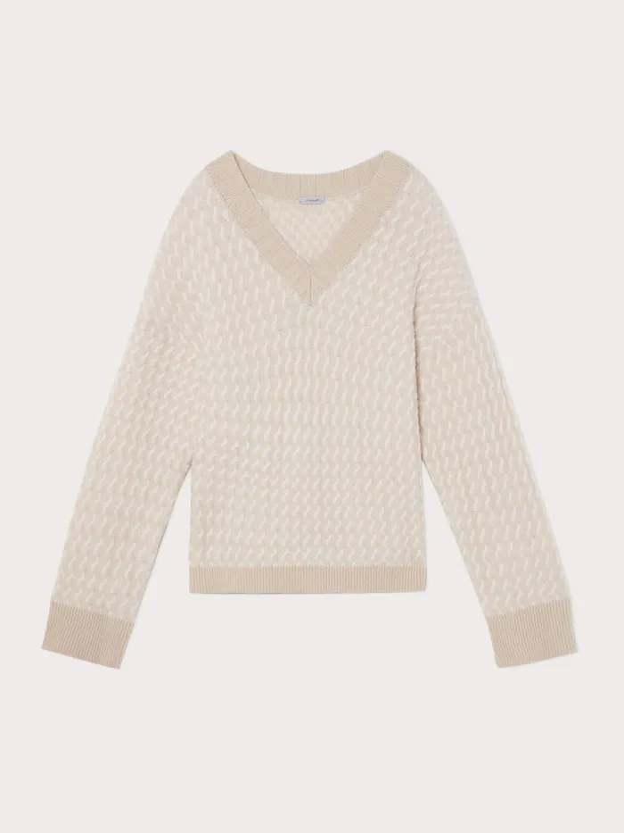 Jigsaw Knitwear and Cashmere Women Merino Cable Plait Jumper Cream