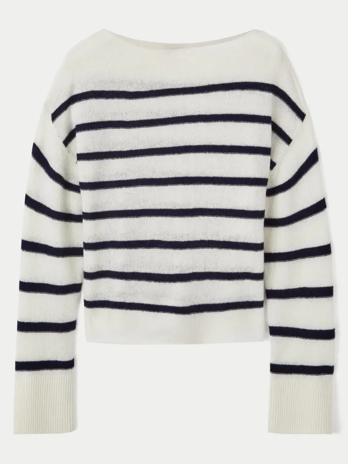 Jigsaw Knitwear and Cashmere Women Merino Cashmere Stripe Jumper Cream