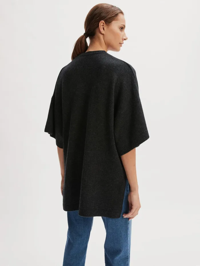 Jigsaw Knitwear and Cashmere Women Merino Cashmere V Neck Tunic Grey