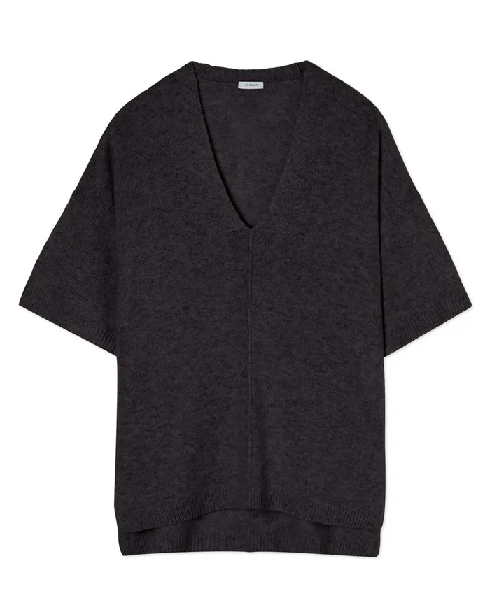 Jigsaw Knitwear and Cashmere Women Merino Cashmere V Neck Tunic Grey
