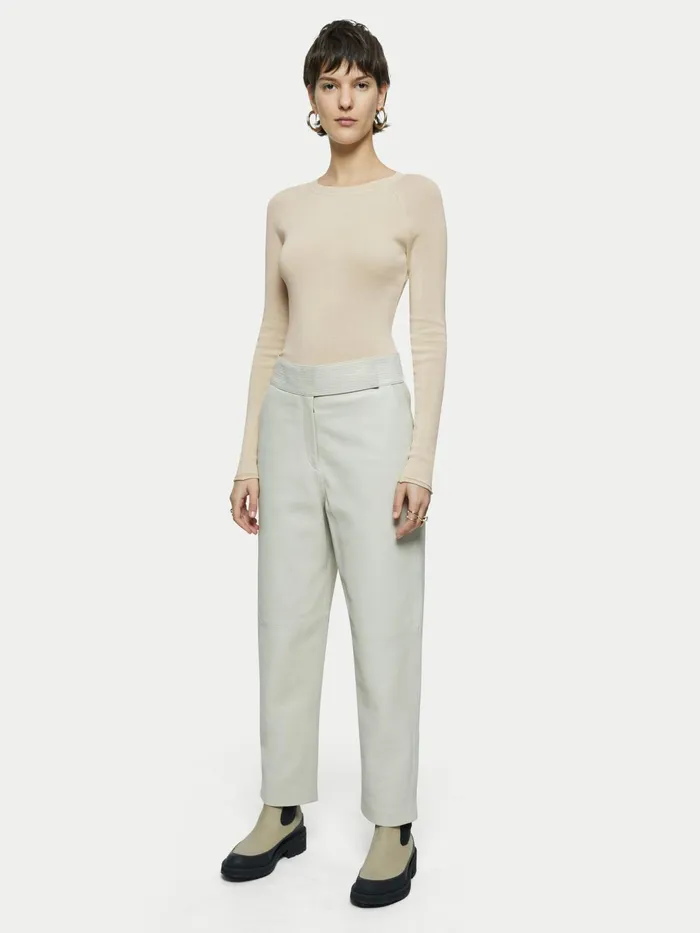 Jigsaw Knitwear and Cashmere Women Silk Cotton Crew Neck Jumper Cream