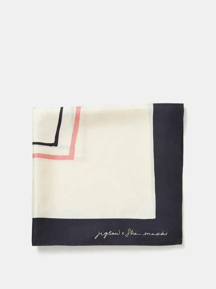 Jigsaw Ponchos and Scarves Women Dandelion Silk Twill Scarf Cream