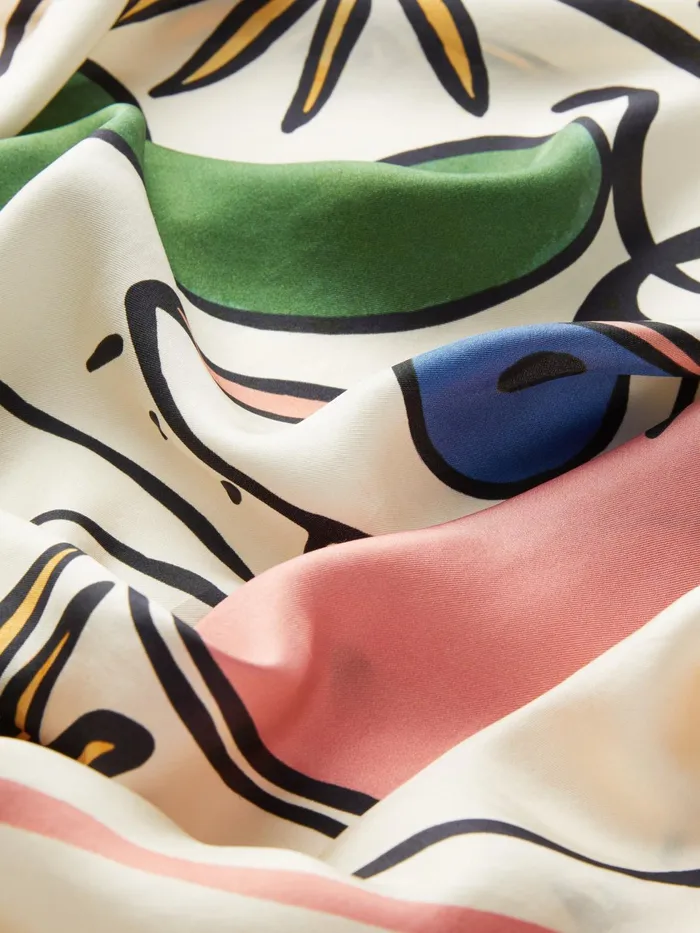 Jigsaw Ponchos and Scarves Women Dandelion Silk Twill Scarf Cream