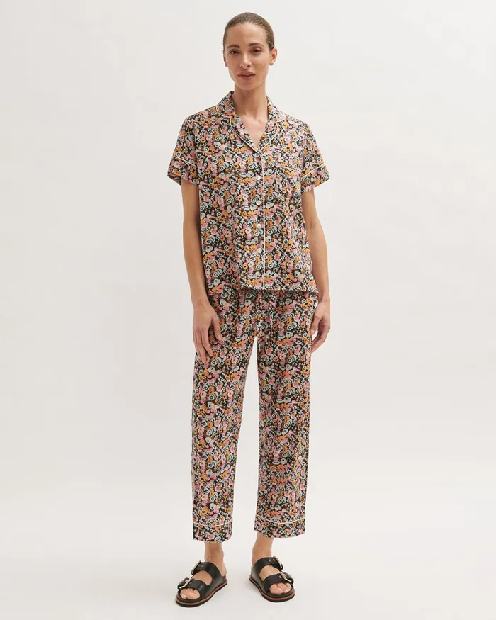 Jigsaw Pyjamas and Loungewear Women Tapestry Floral Cropped Pyjama Multi