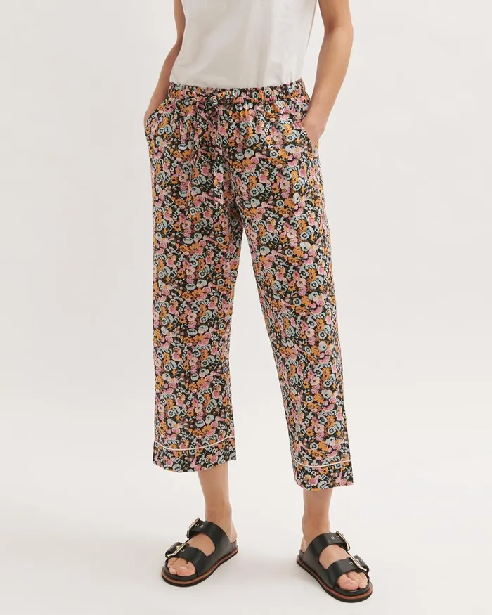 Jigsaw Pyjamas and Loungewear Women Tapestry Floral Cropped Pyjama Multi