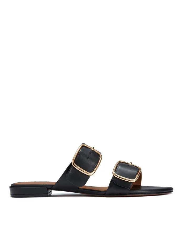 Jigsaw Shoes and Sandals Women Ayton Leather Flat Sandal Black
