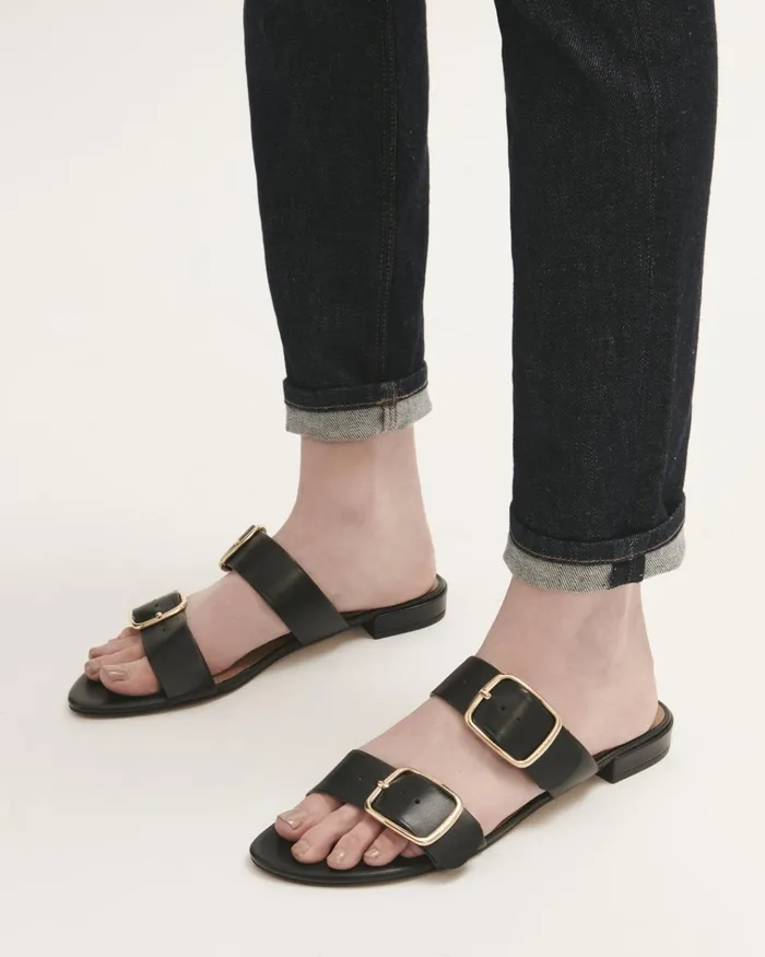 Jigsaw Shoes and Sandals Women Ayton Leather Flat Sandal Black