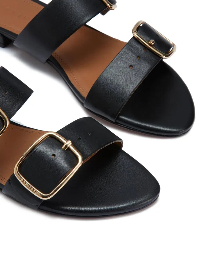 Jigsaw Shoes and Sandals Women Ayton Leather Flat Sandal Black