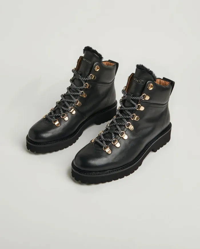 Jigsaw Shoes and Sandals Women Burnham Leather Lace Up Boot Black