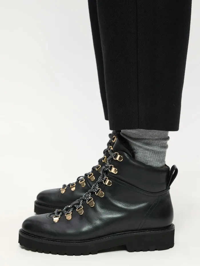 Jigsaw Shoes and Sandals Women Burnham Leather Lace Up Boot Black