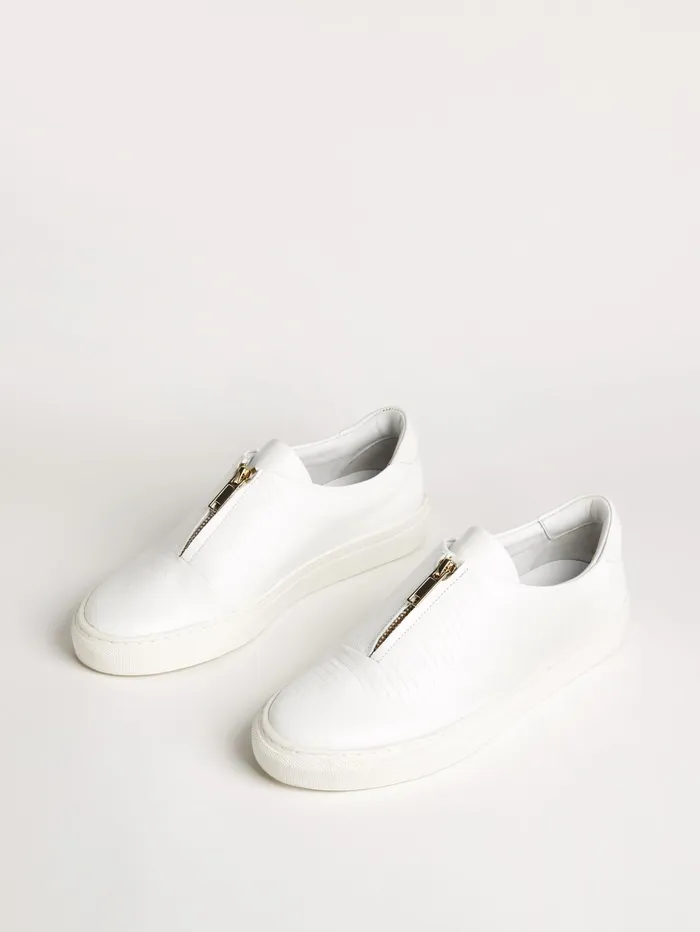 Jigsaw Shoes and Sandals Women Lambeth Leather Zip Trainer White