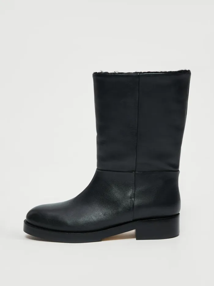 Jigsaw Shoes and Sandals Women Marching Shearling Boot Black