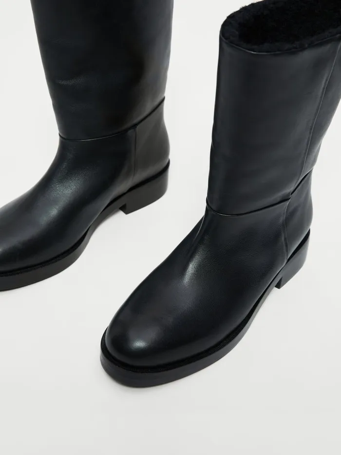 Jigsaw Shoes and Sandals Women Marching Shearling Boot Black