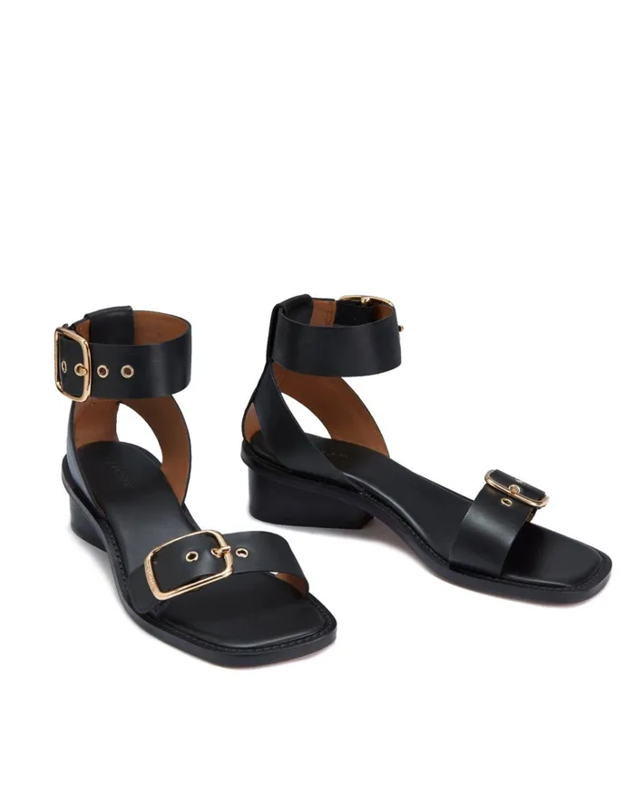 Jigsaw Shoes and Sandals Women Oxley Leather Heeled Sandal Black