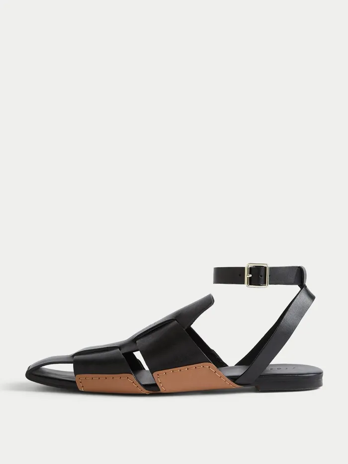 Jigsaw Shoes and Sandals Women Sutton Leather Woven Sandal Black