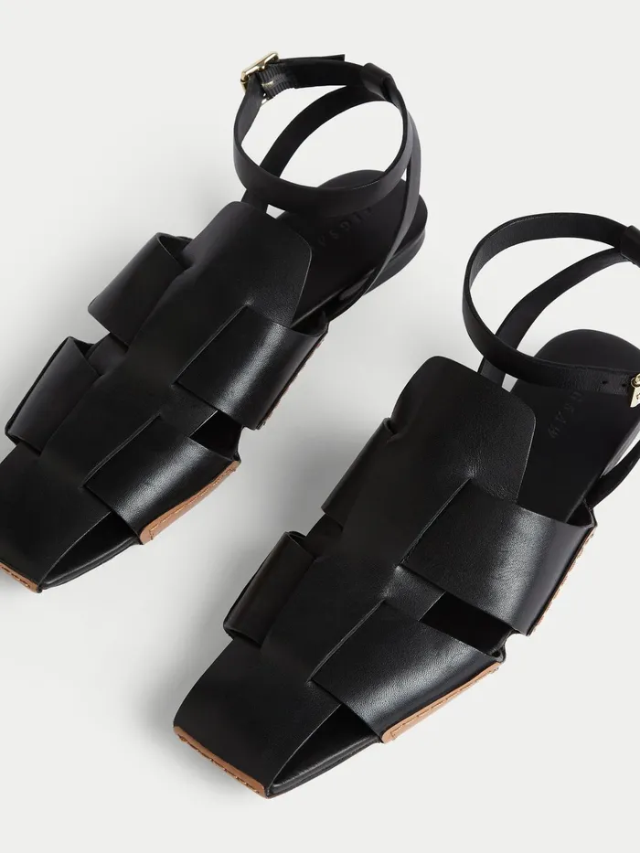 Jigsaw Shoes and Sandals Women Sutton Leather Woven Sandal Black