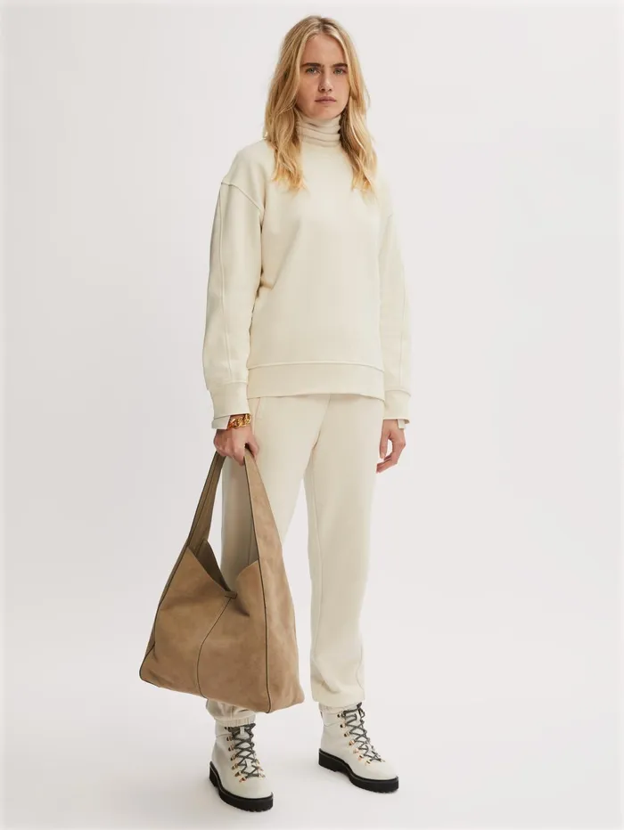 Jigsaw Tshirts Women Cotton Boyfriend Sweatshirt Cream