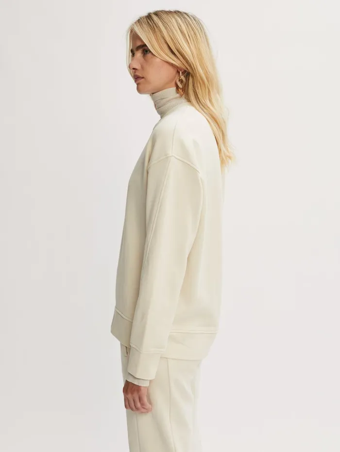 Jigsaw Tshirts Women Cotton Boyfriend Sweatshirt Cream