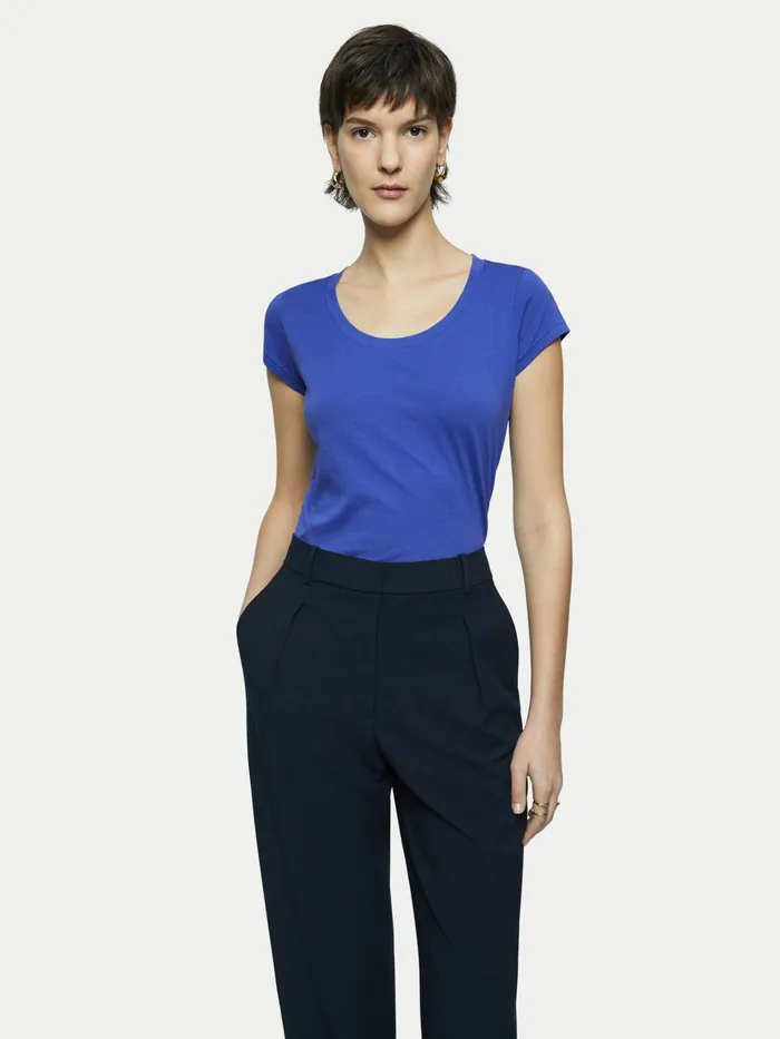 Jigsaw Tshirts Women Supima Short Sleeve TShirt Blue