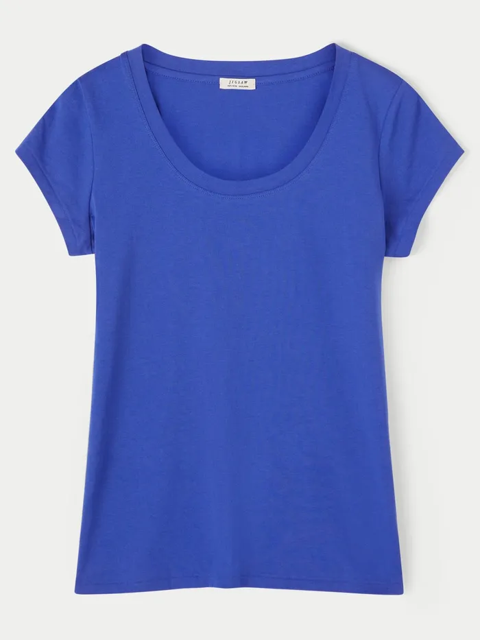 Jigsaw Tshirts Women Supima Short Sleeve TShirt Blue