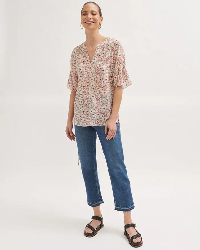 Jigsaw Tops Women Silk Wandering Poppy Top Pink