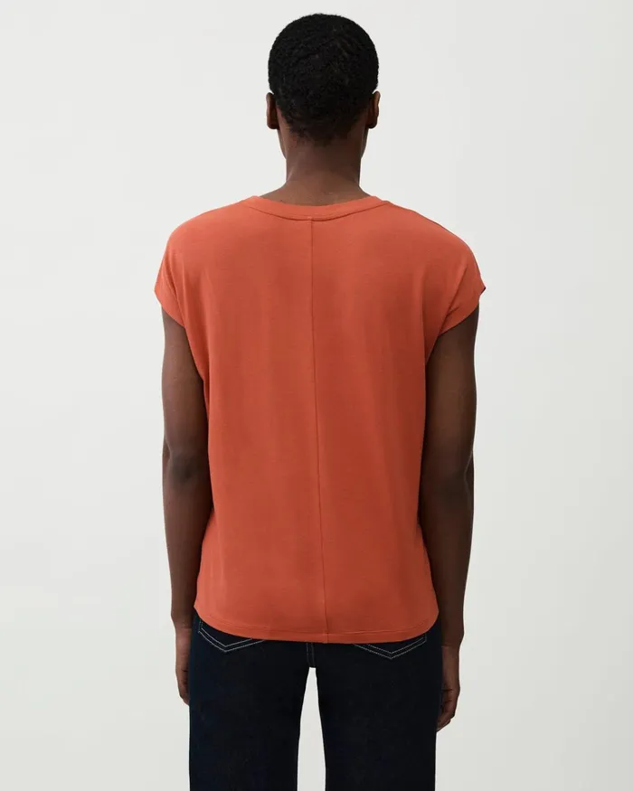 Jigsaw Tops Women Whitby Slouchy Cap Sleeve Tee Orange