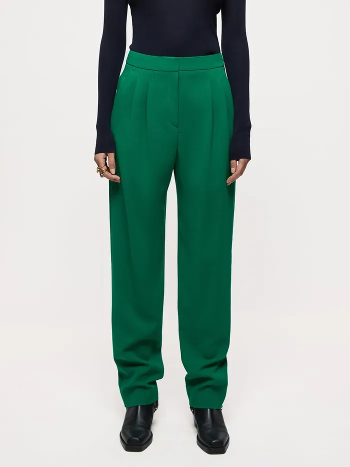 Jigsaw Trousers Women Chaplin Fluid Twill Trouser Green